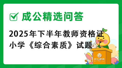 2025年下半年教师资格证小学《综合素质》试题