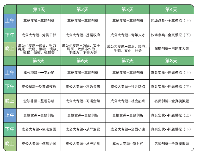 成公教育面试班课程表