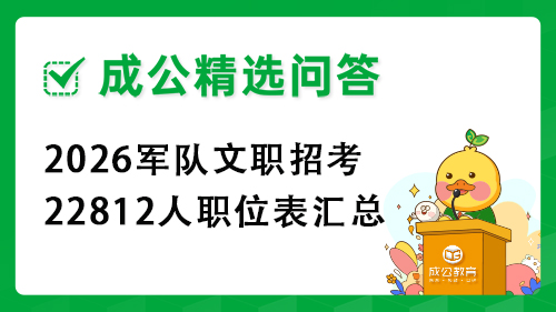 2026军队文职招考22812人职位表汇总